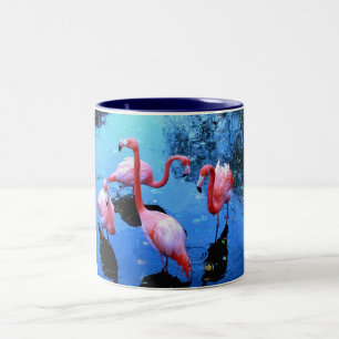 Flamingotanzen Zweifarbige Tasse
