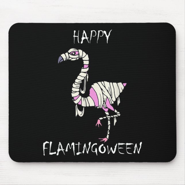 Flamingoween Lustiger Halloween Flamingo Mousepad (Vorne)