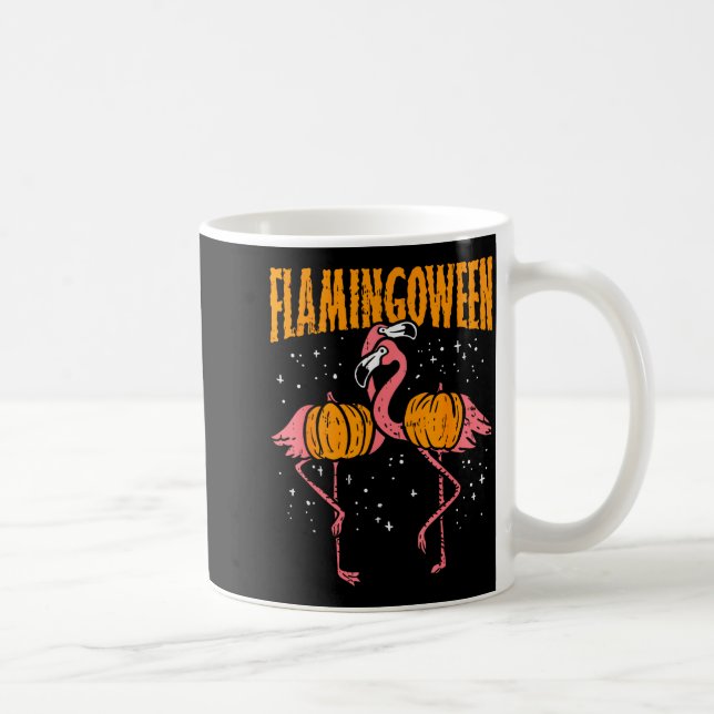 Flamingoween Pumpkin Flamingos Funny Bird Hallowee Kaffeetasse (Rechts)