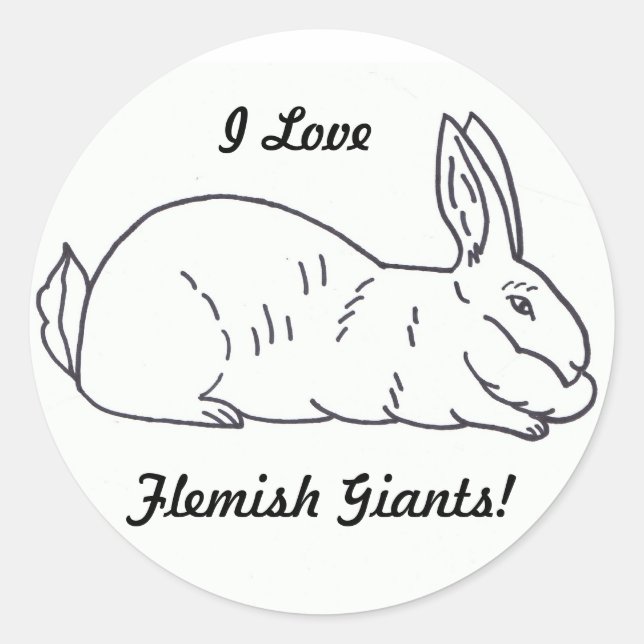 Flämisch-Riant-Kaninchensticker Runder Aufkleber (Vorderseite)