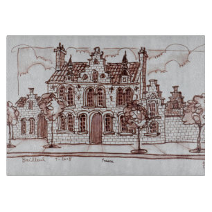 Flämische Architektur Bailleul, Frankreich Schneidebrett