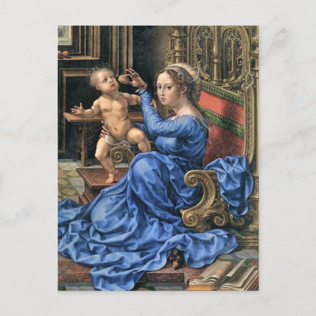 Flämische Madonna und Kind des fünfzehnten Jahrhun Postkarte (Vorderseite)