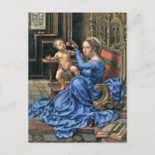 Flämische Madonna und Kind des fünfzehnten Jahrhun Postkarte