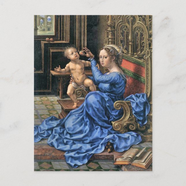 Flämische Madonna und Kind des fünfzehnten Jahrhun Postkarte (Vorderseite)