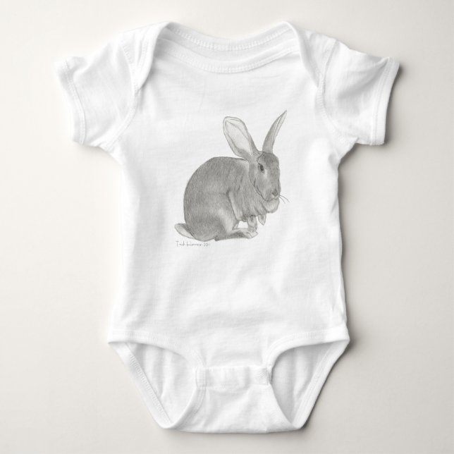 Flämische riesige Kaninchen-Skizze der leichte Baby Strampler (Vorderseite)