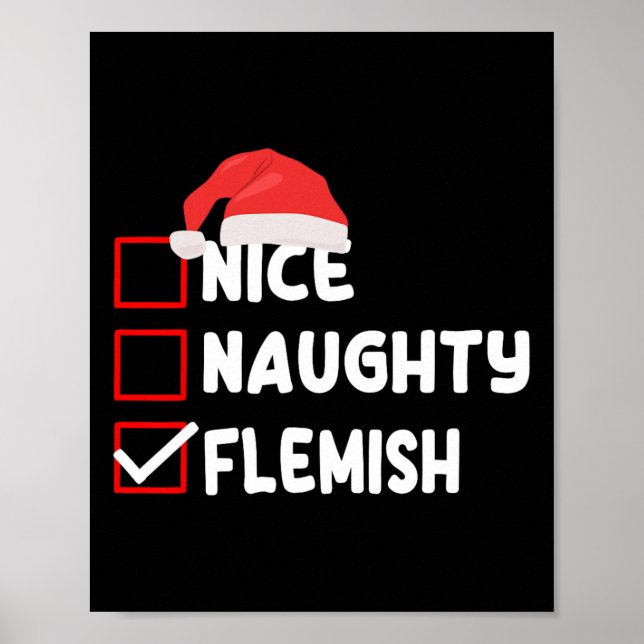 Flämisches Weihnachtskostüm Funny Flanders Xmas Sa Poster (Vorne)