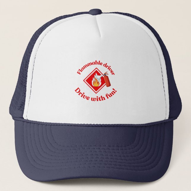 Flammable Driver Trucker Gift | Funny ADR Hazmat Truckerkappe (Vorderseite)