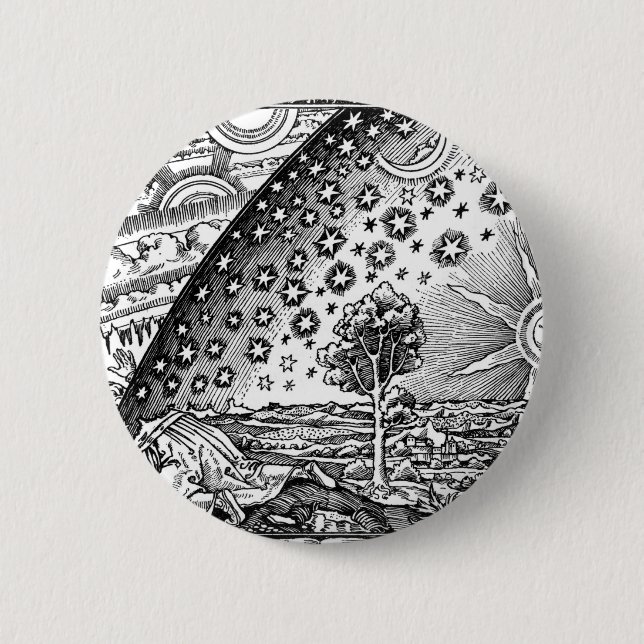 Flammarion Engraving Black and White Button (Vorderseite)