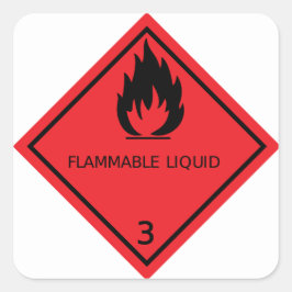 Flammbare Flüssig-Aufkleber Quadratischer Aufkleber