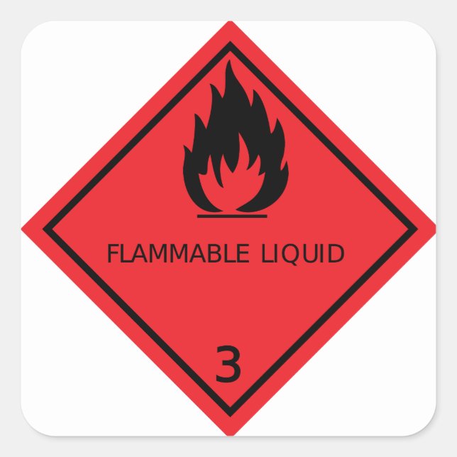 Flammbare Flüssig-Aufkleber Quadratischer Aufkleber (Vorderseite)