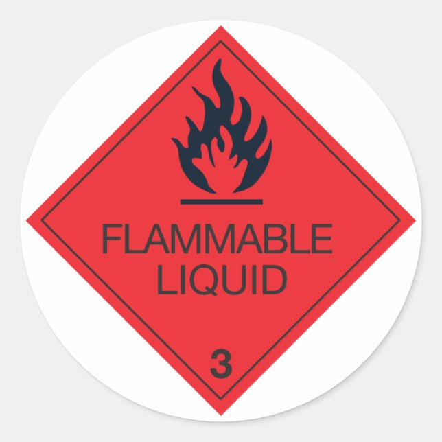 Flammbare Flüssigkleber Runder Aufkleber (Vorderseite)