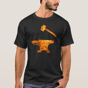 Flamme Anvil & Hammer Blacksmith Metalworking T-Shirt