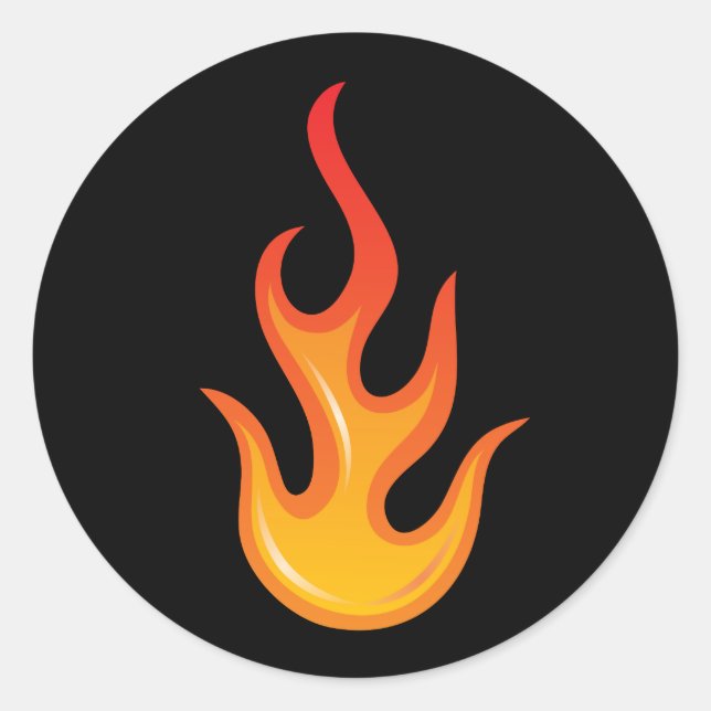 Flamme brûlante sur les autocollants noirs (Devant)