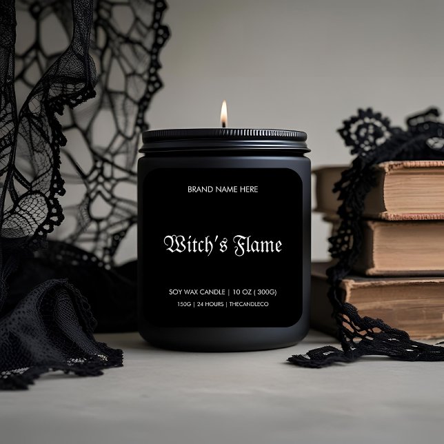 Flamme de sorcière Halloween bougie Étiquette goth (Créateur téléchargé)