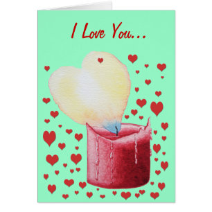 flamme en forme de coeur bougie rouge art valentin