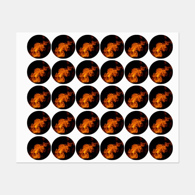 Flamme Etiketten (Blatt)