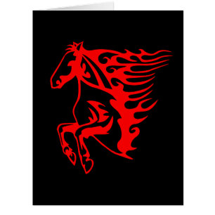 Flamme feu rouge Bronco Mustang Cheval sauvage