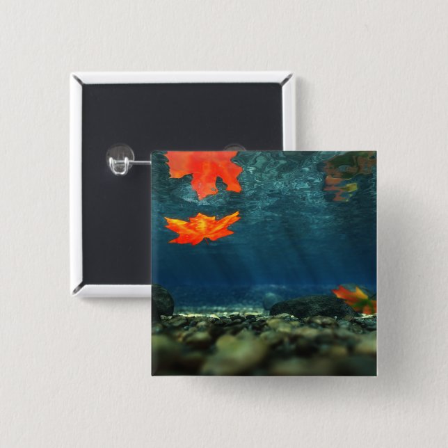 Flamme im Wasserknopf Button (Vorne & Hinten)