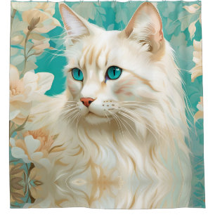 Flamme Lynx Point Siamese Portrait Art Duschvorhang