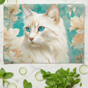 Flamme Lynx Point Siamese Portrait Art Geschirrtuch