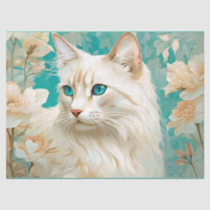 Flamme Lynx Point Siamese Portrait Art Seidenpapier