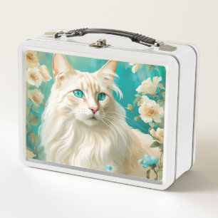 Flamme Lynx Point Siamese Porträt Kunst Metall Brotdose