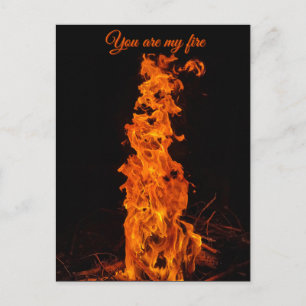 Flamme Romantisches Lagerfeuer Personalisiert Postkarte