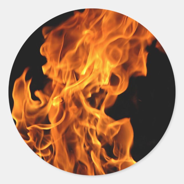 Flamme Runder Aufkleber (Vorderseite)