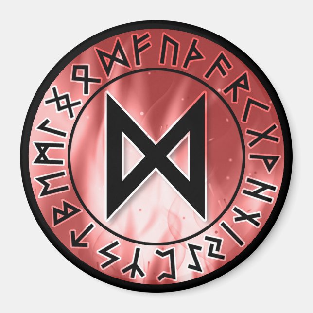Flamme Runes, Rouge [24. Dagaz] Magnet (Devant)