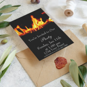 Flamme sur le feu Invitation de la partie f