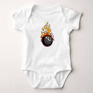 Flammen acht Ball-Billard-Kleinkind-T-Shirt Baby Strampler