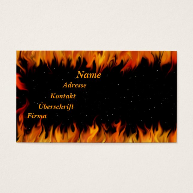 Flammen am Sternenhimmel (Vorderseite)