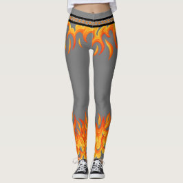 Flammen auf Grau Leggings