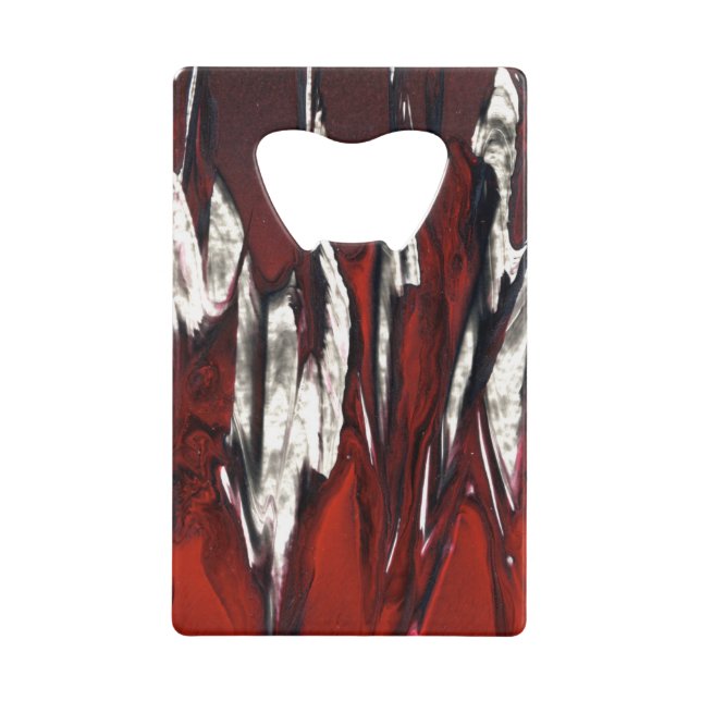 Flammen auf Rot und Schwarz Geldbeutel Flaschenöffner (Vorderseite)