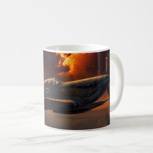 Flammen des Himmels: Aufstieg eines Spitfire Kaffeetasse (VorderseiteRechts)