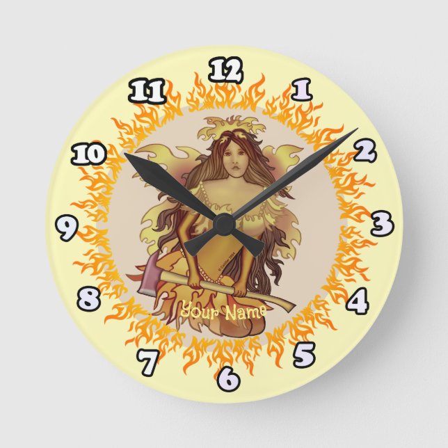Flammen Fee Feuerwehrmann Uhr (Vorderseite)