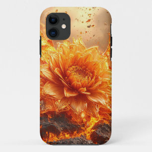 Flammen fliegen um eine Blume herum Case-Mate iPhone Hülle
