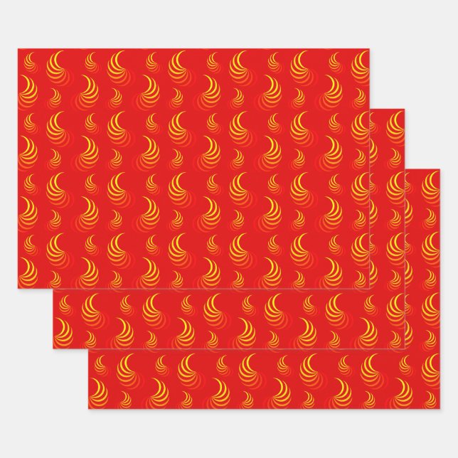 Flammen Geschenkpapierset Packpapier Blatt (Set)
