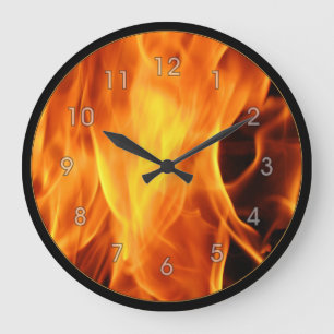 Flammen Große Wanduhr