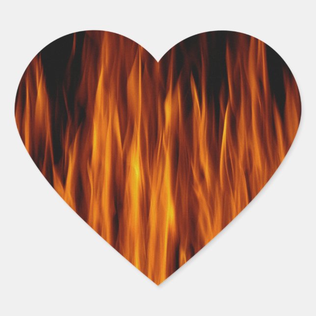 Flammen Herz-Aufkleber (Vorderseite)