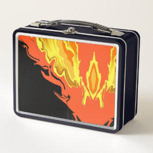 Flammen in der Nacht Metall Brotdose