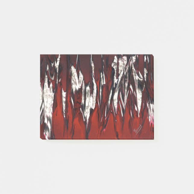 Flammen in Rot bis Schwarz Post-it Klebezettel (Vorderseite)