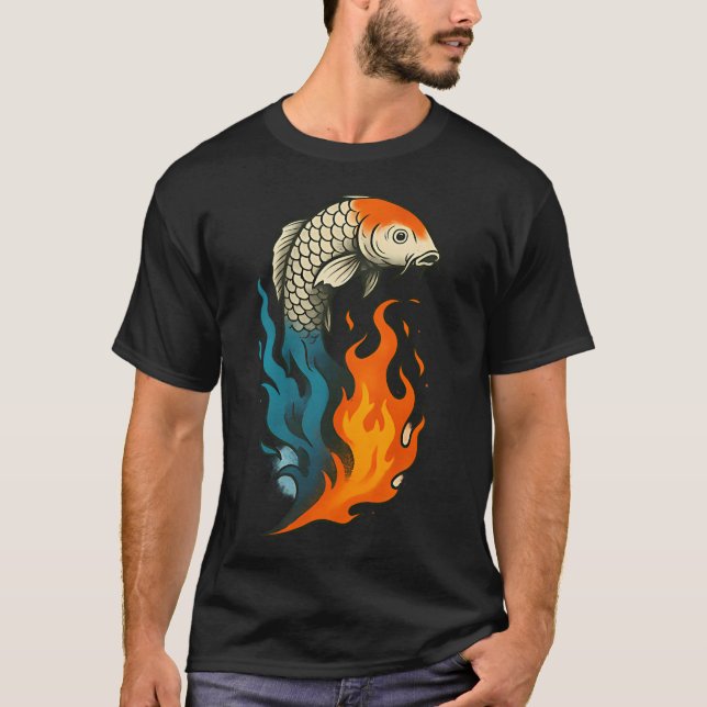 Flammen-Koi T-Shirt (Vorderseite)