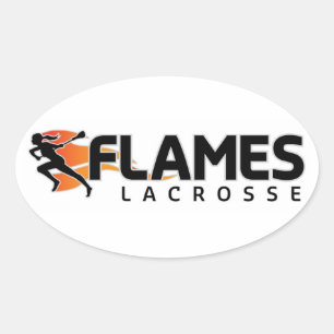 Flammen Lacrosse Oval Aufkleber