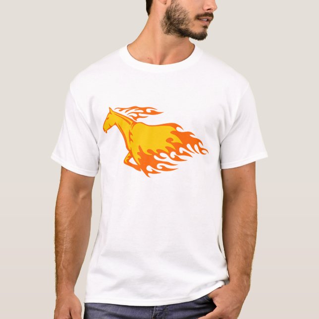 Flammen-Pferd T-Shirt (Vorderseite)