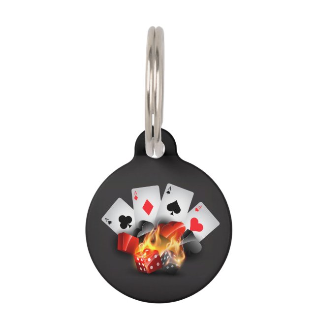 Flammen-Poker-Kasino-Schwarzes Tiermarke (Vorderseite)