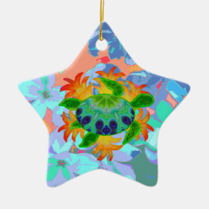 Flammen-Schildkröte-Stern-Verzierung Keramikornament