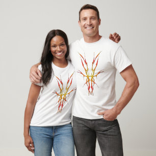 Flammen-Stammeshirnschädel-Jagd-Design T-Shirt