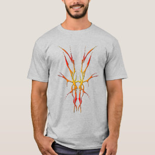 Flammen Tribal Hirsch Schädel Jagd Design T-Shirt