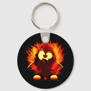 Flammen Tux (Pinguin-Fackel) Schlüsselanhänger